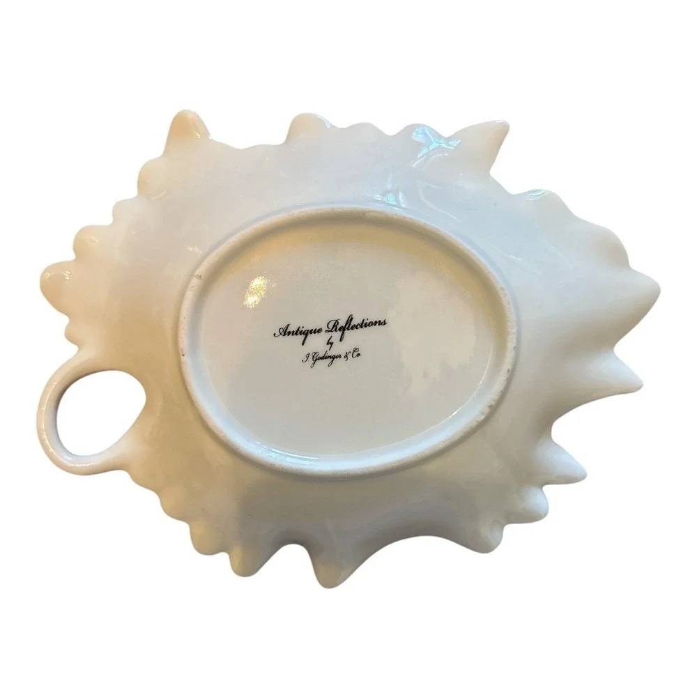 Antique Reflections I. Godinger Leaf Dish Floral  7.5